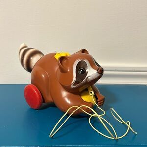 Vintage '79 Fisher Price racoon pull toy